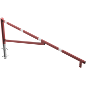 Swing barrier | for casting in concrete, hot-dip galvanized and red coated with white reflecting rings | clear width: 3000 mm | with Euro profile cylinder lock